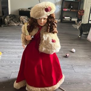 Telco vintage Christmas toy lighted Victorian Girl